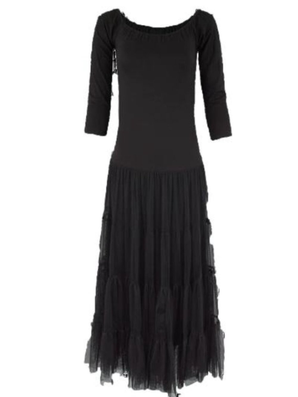 Vintage Collections Pinto Ranch $265 Jewelry Dress Solid Black Sz L NWT!